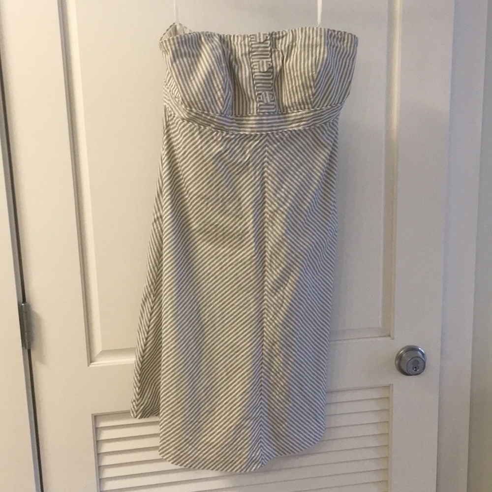 Striped strapless sundress